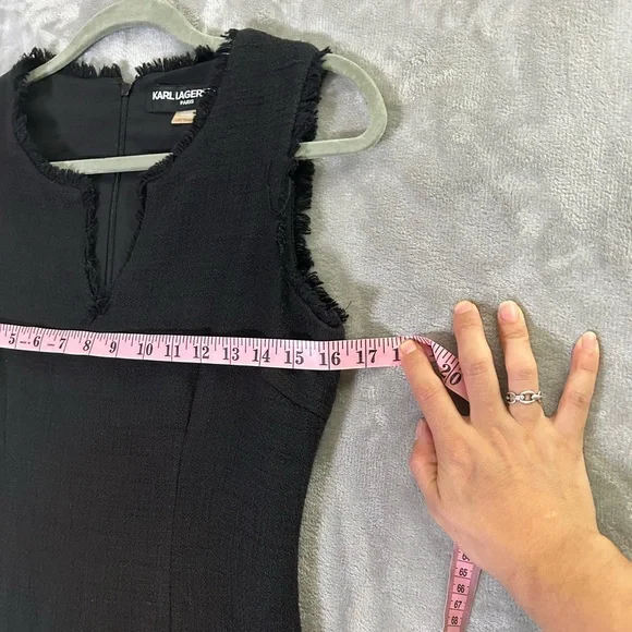 Karl Lagerfeld Paris tweed mini black dress - Picture 7 of 12